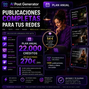 APG · AI Post Generator | Plan Anual — 22.000 créditos